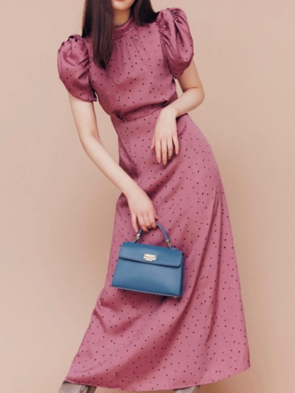 SNIDEL Pink Polka Dot Maxi Dress – Japanese Brand
